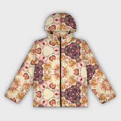 Ветровка с капюшоном женская Цветы абстрактные розы, цвет: 3D-черный