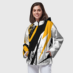 Ветровка с капюшоном женская Гоночная абстракция, цвет: 3D-черный — фото 2