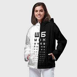 Ветровка с капюшоном женская ШБ черно-белый вариант, цвет: 3D-черный — фото 2