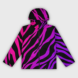Ветровка с капюшоном женская Неоновый паттерн линии, цвет: 3D-черный