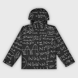 Ветровка с капюшоном женская Геометрические формулы, цвет: 3D-черный
