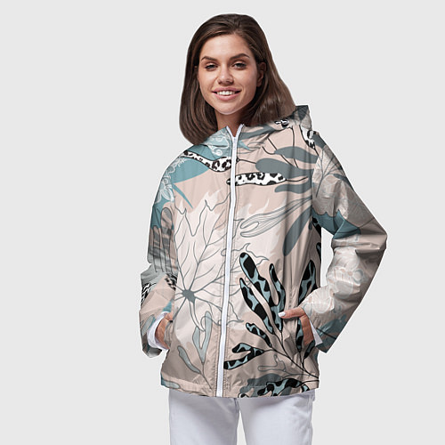 Женская ветровка Конец осени - начало зимы / 3D-Белый – фото 3