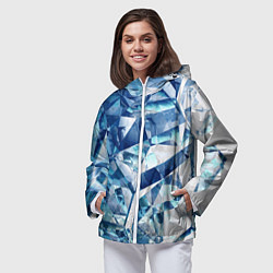 Ветровка с капюшоном женская Рассеивающие кристаллы, цвет: 3D-белый — фото 2