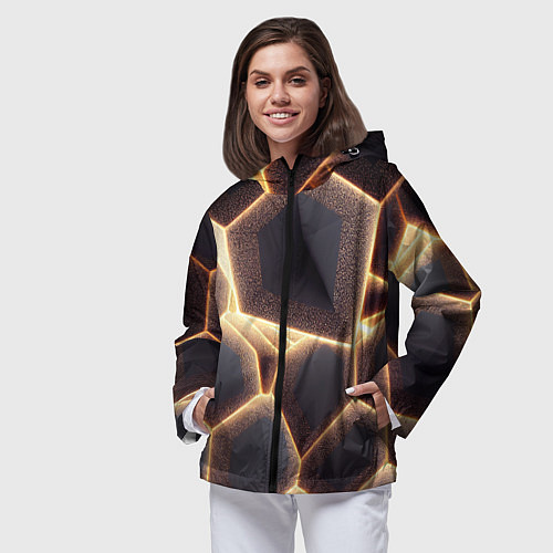 Женская ветровка Сотовая лава / 3D-Черный – фото 3
