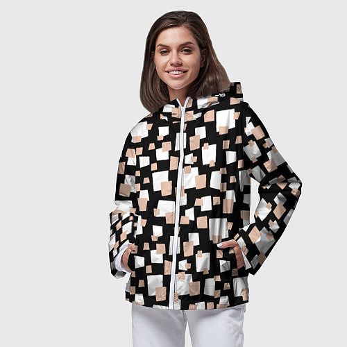 Женская ветровка Геометрические фигуры разных размеров / 3D-Белый – фото 3