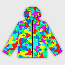 Ветровка с капюшоном женская Форма маляра - кляксы, цвет: 3D-черный