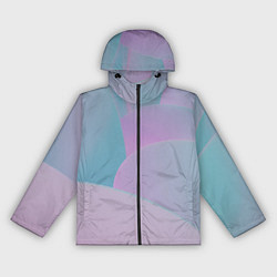 Ветровка с капюшоном женская Розовые и голубые волны, цвет: 3D-черный