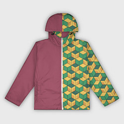 Ветровка с капюшоном женская Гию Томиока клинок рассекающий демонов кимоно, цвет: 3D-белый