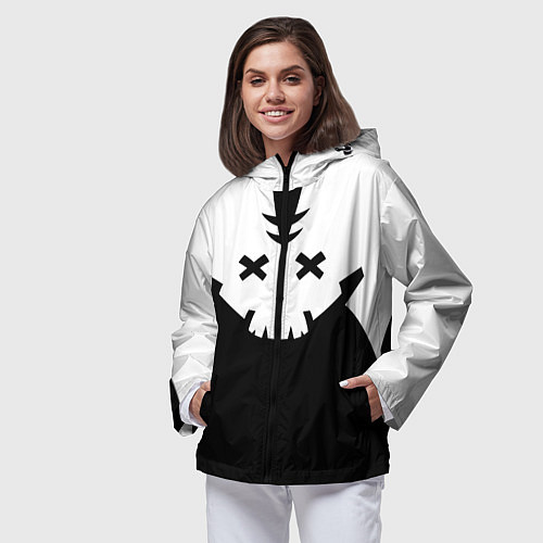Женская ветровка Татуировка Ребекки - ЧБ / 3D-Черный – фото 3