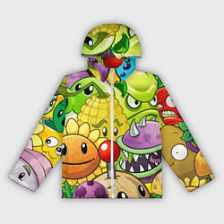Ветровка с капюшоном женская Растения против зомби, цвет: 3D-белый