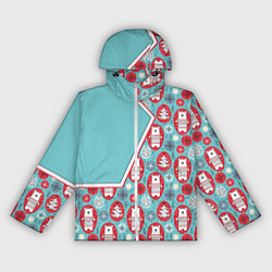 Ветровка с капюшоном женская Новогодние мишки, цвет: 3D-белый