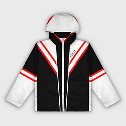 Ветровка с капюшоном женская FIRM черная с белым углом, цвет: 3D-белый