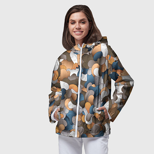 Женская ветровка Котики это жидкость / 3D-Белый – фото 3