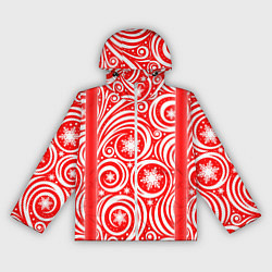 Ветровка с капюшоном женская Новогодний зимний узор, цвет: 3D-белый