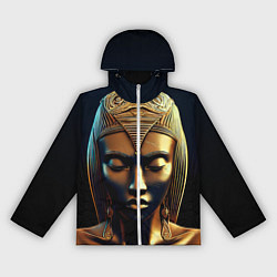 Ветровка с капюшоном женская Нейросеть - золотая статуя египетской царицы, цвет: 3D-белый
