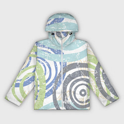 Ветровка с капюшоном женская Паттерн разноцветных кругов, цвет: 3D-белый