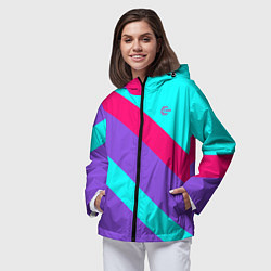 Ветровка с капюшоном женская Аля восьмидесятые FIRM, цвет: 3D-черный — фото 2