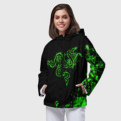 Ветровка с капюшоном женская Razer брызги, цвет: 3D-черный — фото 2