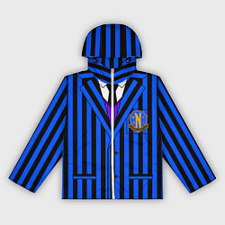 Ветровка с капюшоном женская Ученик академии Невермор: униформа, цвет: 3D-белый