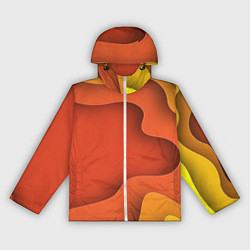 Ветровка с капюшоном женская Оранжево-жёлтый разлом, цвет: 3D-белый