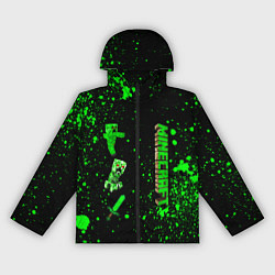 Ветровка с капюшоном женская Minecraft - разный крипер, цвет: 3D-черный