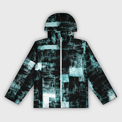 Ветровка с капюшоном женская Абстракт голубой на чёрном, цвет: 3D-белый