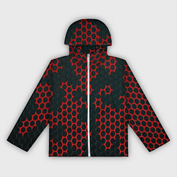 Ветровка с капюшоном женская Текстура соты, цвет: 3D-белый