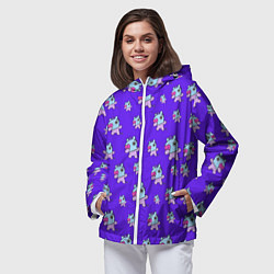 Ветровка с капюшоном женская BT21 Mang pattern BTS, цвет: 3D-белый — фото 2