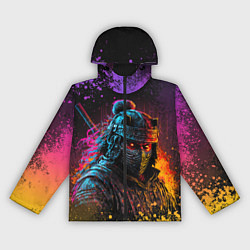 Ветровка с капюшоном женская Адский самурай, цвет: 3D-черный