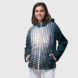 Ветровка с капюшоном женская Кольчуга доспехи среднивековья, цвет: 3D-белый — фото 2