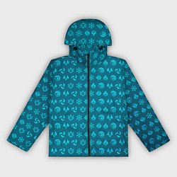 Ветровка с капюшоном женская Паттерн элементали под крио, цвет: 3D-черный