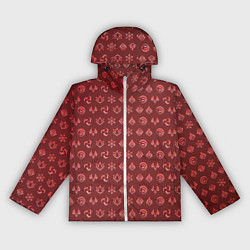 Ветровка с капюшоном женская Паттерн элементали под пиро, цвет: 3D-белый