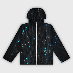 Ветровка с капюшоном женская Волнистые космические блики, цвет: 3D-белый