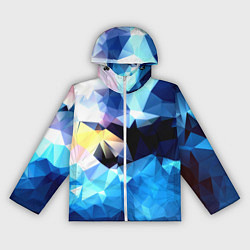 Ветровка с капюшоном женская Polygon blue abstract collection, цвет: 3D-белый