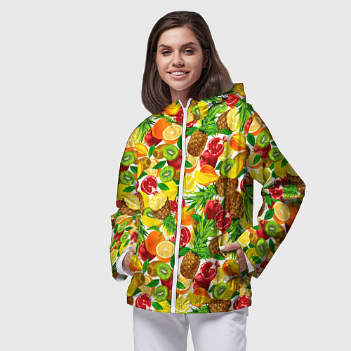 Женская ветровка Fruit abundance / 3D-Белый – фото 3