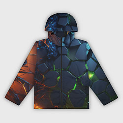 Ветровка с капюшоном женская Взрыв плит, цвет: 3D-черный