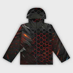 Ветровка с капюшоном женская Объемные плитки, цвет: 3D-черный