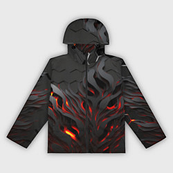 Ветровка с капюшоном женская Объемное черное пламя, цвет: 3D-черный