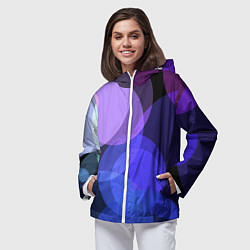 Ветровка с капюшоном женская Цветные диски, цвет: 3D-белый — фото 2