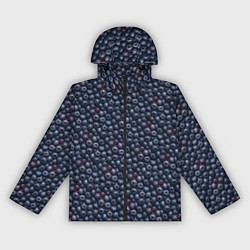 Ветровка с капюшоном женская Сочная текстура из черники, цвет: 3D-черный