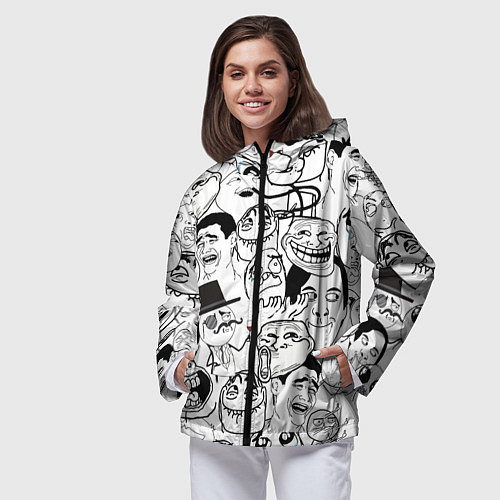 Женская ветровка Сборник мемов / 3D-Черный – фото 3