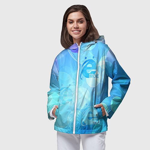 Женская ветровка Ё-Моё интернет эксплорер / 3D-Белый – фото 3