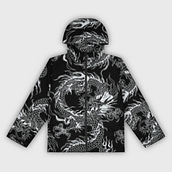 Ветровка с капюшоном женская Татуировка японского дракона, цвет: 3D-черный