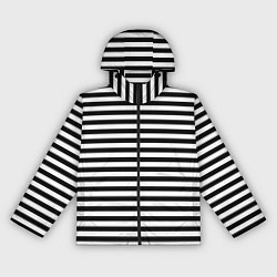 Ветровка с капюшоном женская Тельняшка черная Подводного флота ВМФ, цвет: 3D-черный