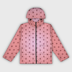 Ветровка с капюшоном женская Нэдзуко Камадо узор кимоно, цвет: 3D-черный