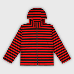 Ветровка с капюшоном женская Черно-красные полосы, цвет: 3D-черный