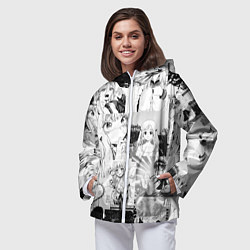 Ветровка с капюшоном женская Манга Пуэр и человек бензопила, цвет: 3D-белый — фото 2