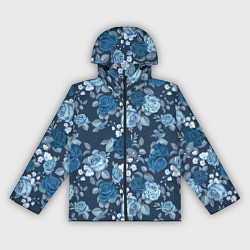 Женская ветровка Голубые розы паттерн