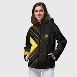 Ветровка с капюшоном женская Volkswagen sign, цвет: 3D-черный — фото 2