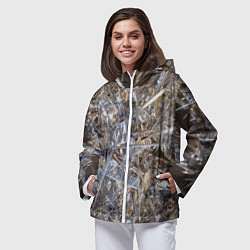 Ветровка с капюшоном женская Острые стёкла и иглы, цвет: 3D-белый — фото 2